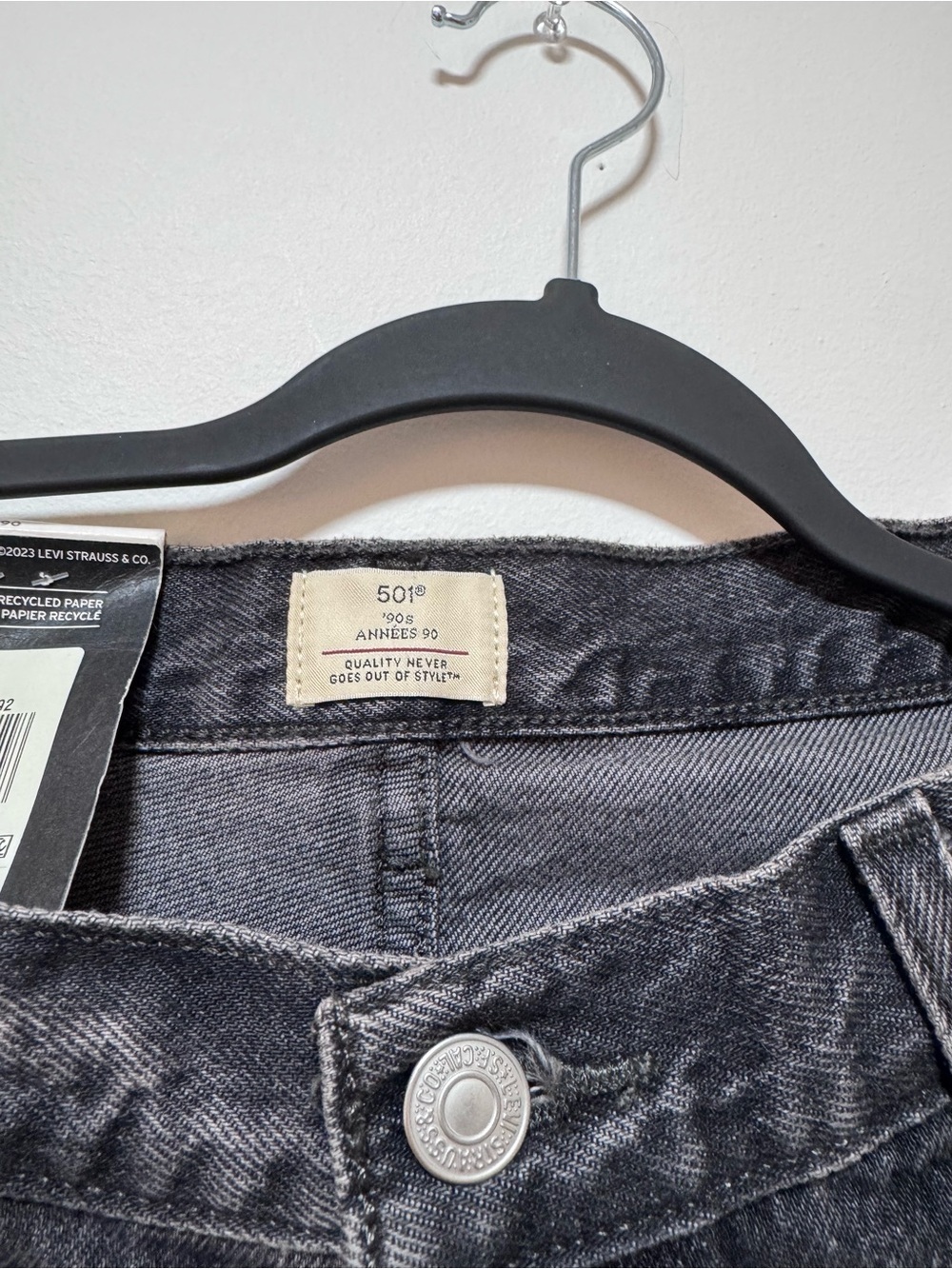 Vintage 501® '90S WOMEN'S JEANS BLACK embellished - Size 29 x 32 - Picture 6 of 11